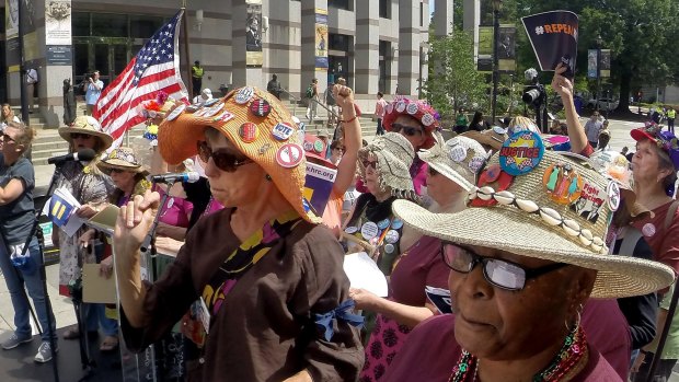 Protesters rally against House Bill 2 in Raleigh, North Carolina, on Monday. 