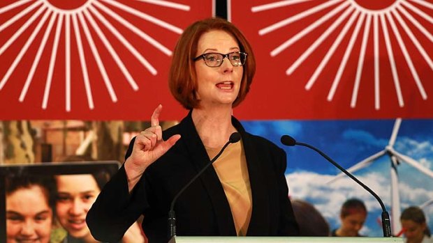 Red rules: Julia Gillard takes aim at the Greens.