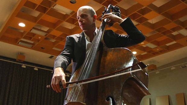 "Everything one wold hope for": Maxime Bibeau with the Gasparo da Salo double bass.