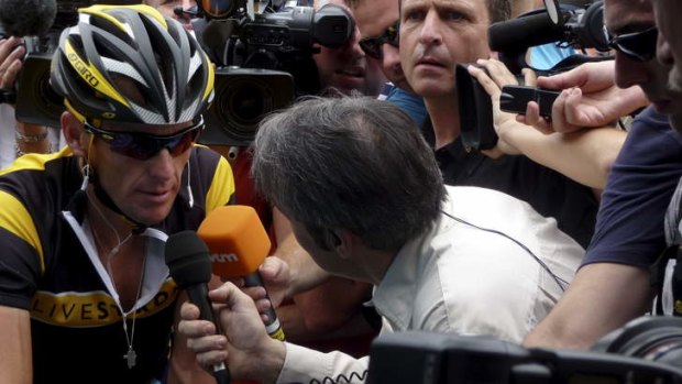 A still from <i>The Armstrong Lie</i>, which chronicles Lance Armstrong's improbable rise and ultimate fall from grace.