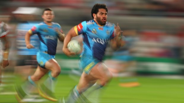 Full steam ahead: Konrad Hurrell and the Titans have surged into finals contention.