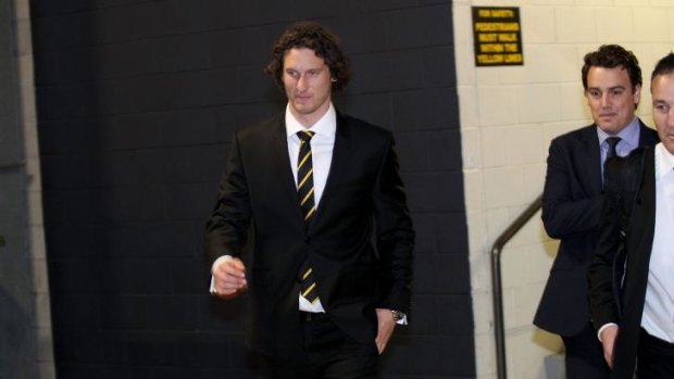 Ty Vickery enters the tribunal on Tuesday.