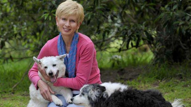 Lyn White with Piper and Rosie.