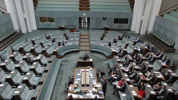 A bird's eye view of Parliament as the PM speaks about DisabilityCare on Wednesday.