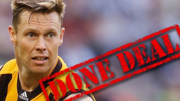 Done deal: Sam Mitchell leaves Hawthorn.
