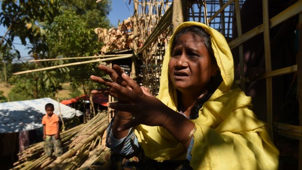 Rohingya widow Sobokun Naher, speaks to Fairfax Media in Bagladesh after fleeing the violence in Myanmar.