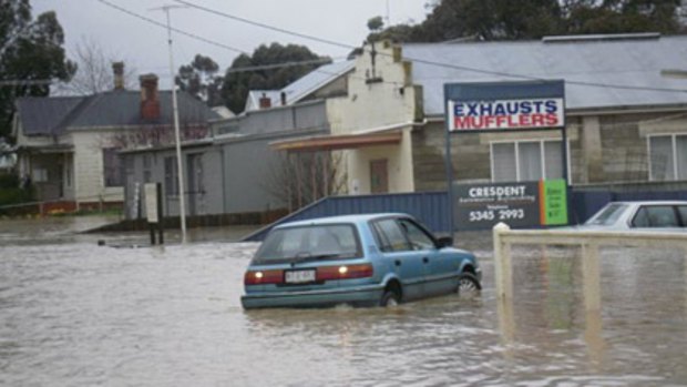 Flooding in Creswick, near Ballarat.