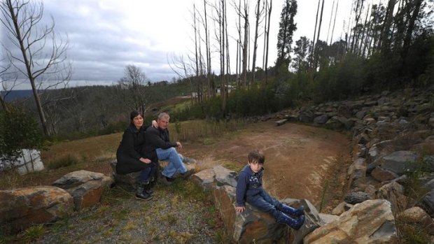 Andrew, Nicole and Raphael Berry on their beloved Kinglake property.