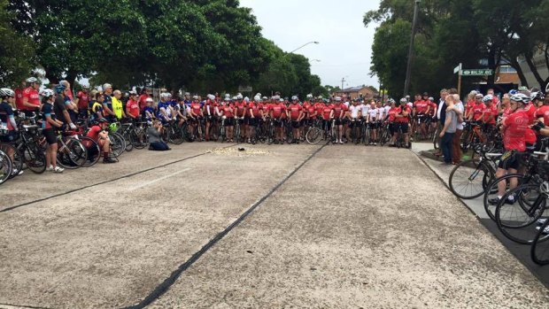 An estimated 250 cyclists gathered at the scene of the crash to pay their respects on Wednesday morning.