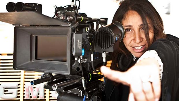 In action: Haifaa al-Mansour behind the camera for <i>Wadjda</i>.