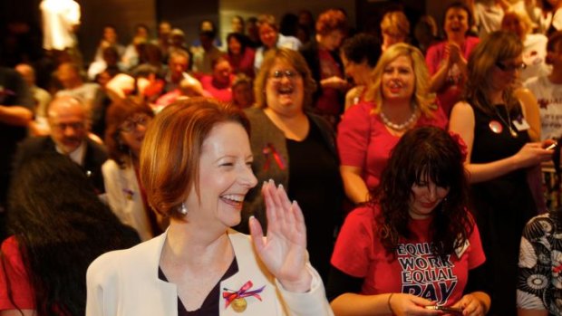 Julia Gillard after addressing a forum of community sector workers in Sydney yesterday.