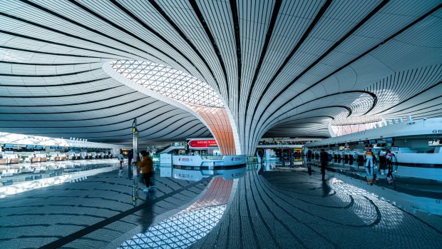 Daxing New International Airport, Beijing, China, is the world's largest airport, servicing 100 million passengers annually. 
