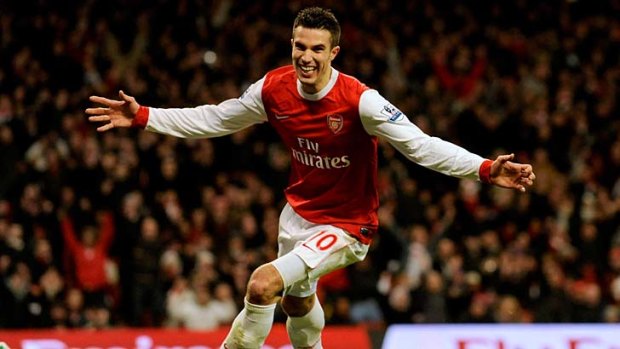 Robin van Persie (pictured in the strip of former club Arsenal) could tilt the balance of power in the Premier League, according to Manchester United defender Rio Ferdinand.