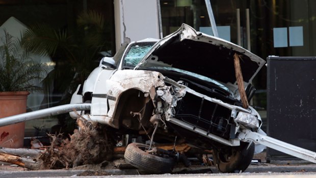 The crash scene in Southbank.