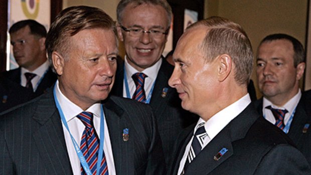 Leonid Tyagachev and Vladimir Putin.