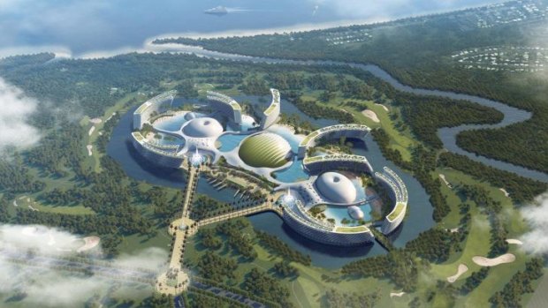 An artist impression of Aquis, the proposed mega casino and resort for Cairns.
