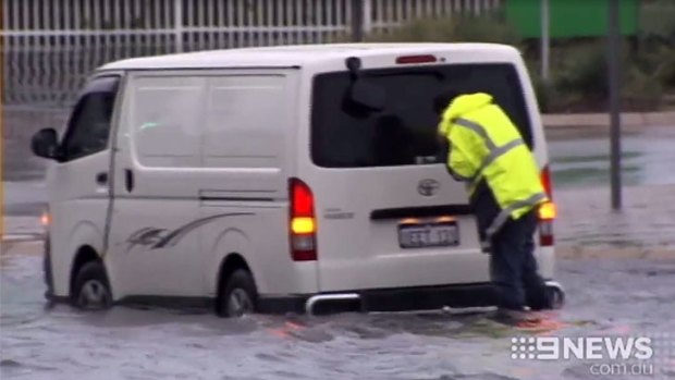 A man was caught in flood waters in Stirling.