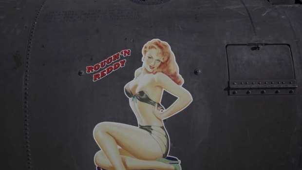 The artwork on the fuselage of one of the Australian Army Chinooks, "Rough 'n Reddy", based at Kandahar Airfield.