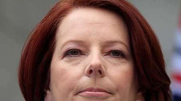 Julia Gillard briefs the media in Canberra  this afternoon.