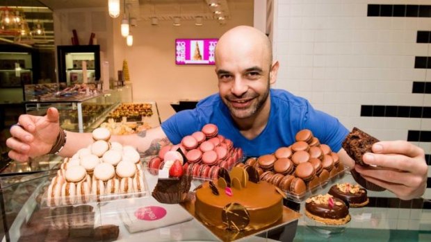 Celebrity patissier Adriano Zumbo with some of his creations.