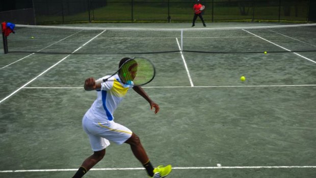 Francis Tiafoe at the Junior Tennis Champions Centre where he been a fixture for most of his life