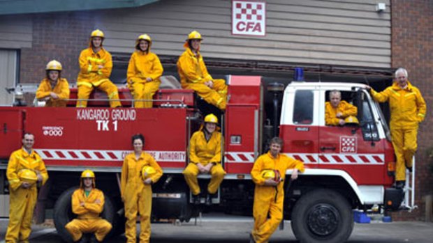 CFA recruits at Kangaroo Ground (top, from left) Jack Muir, Alec Pulton, Rebecca Thornton and Michael Sanderson, and (bottom, from left) Peter Newing, Ross Andrews, Nicole Sanderson, Brad Scott, Ross Irvine, Brett Davis and Alistair Frost.