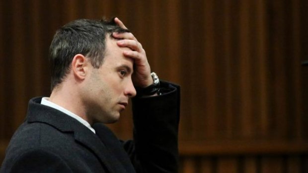 "My life is on the line": Oscar Pistorius in the Pretoria courtroom in July.