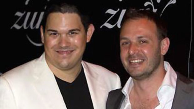 Daniel Tzvetkoff (left) at the glamorous opening of his nightclub Zuri in Brisbane's Fortitude Valley last year.