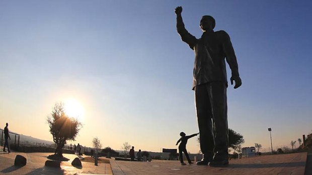 A statue of Nelson Mandela which overlooks the city of Bloemfontein.