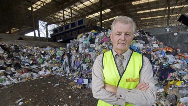 Bob Bailey, at Port Macquarie's treatment site, is fearful of the effects of a state government levy to bury rubbish.