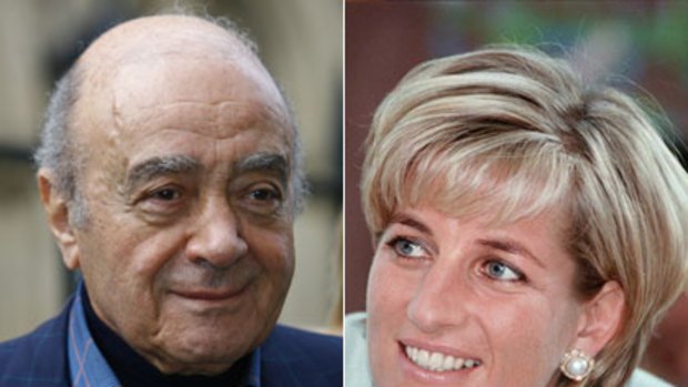 Plea to keep statue ... Mohamed Fayed, left,  built two memorials for Princess Diana and his son, Dodi Fayed.