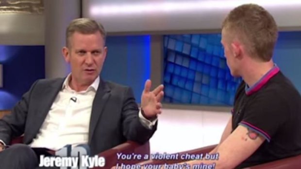 Host Jeremy Kyle, left, chastised the audience for laughing at a male victim of domestic violence on his talk show.