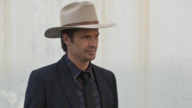 Timothy Olyphant plays US Marshal Raylan Givens with unblinking composure.