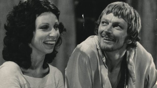 John Bell as Hamlet and Anna Volska, Bell's wife, as Ophelia at Nimrod in 1972.