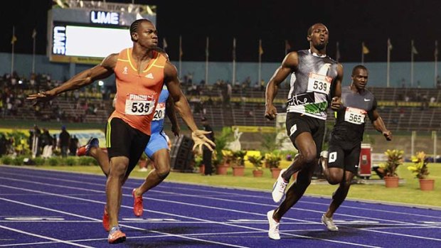 Irrepressible ... resurgent 100m marvel Usain Bolt, centre.