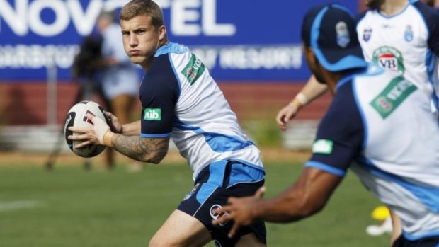 Half a chance: Trent Hodkinson at Blues training at Coffs Harbour on Wednesday.