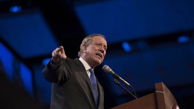 George Pataki, former governor of New York, speaks during a Republican Party fund-raiser in Iowa earlier this month.
