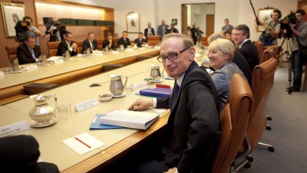 Seasoned performer ... Foreign Minister Bob Carr at the first Cabinet meeting since the reshuffle.