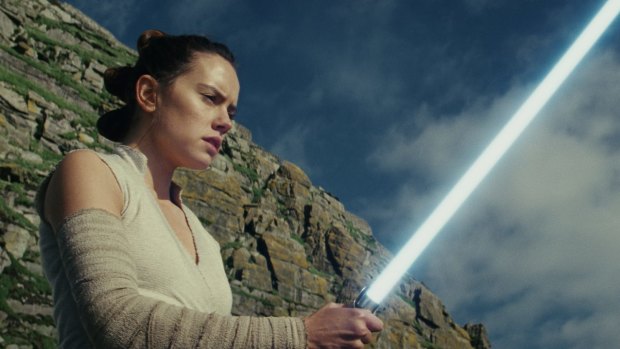 Daisy Ridley, as Rey in Star Wars: The Last Jedi, has a large share of the script.