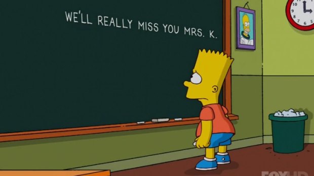Bart Simpson's tribute to Marcia Wallace.