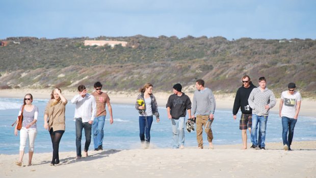 Friends of Kyle James Burden visit the site where their close mate was killed.