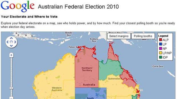 Google's election 2010 website.