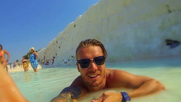 Logan Dodds and his GoPro at the Salt Lakes in Turkey.