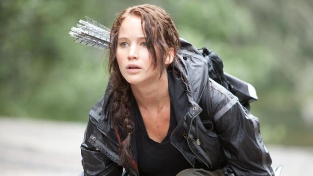 Jennifer Lawrence as Katniss Everdeen.