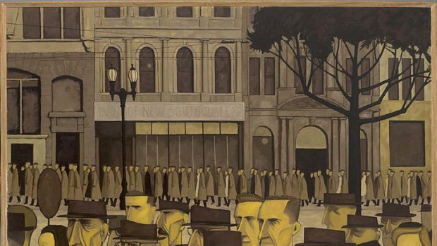 <i>Collins St., 5pm</i>, by John Brack.