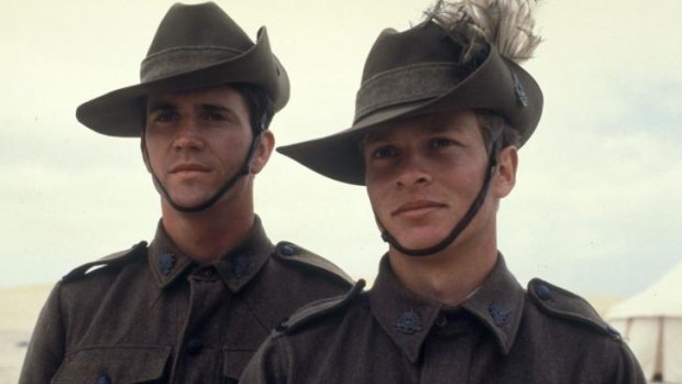 A much younger Mel Gibson (left) and Mark Lee in 1981 iconic WWI movie, <i>Gallipoli</i>.