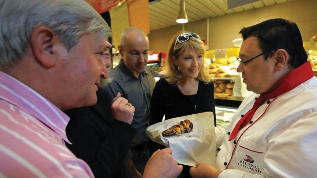 passengers taste local snacks in Budapest on a tour with a Viking chef.
