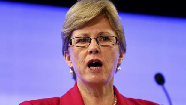 Greens Leader Senator Christine Milne addresses the National Press Club on April 1.