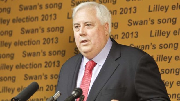 "It's like going mad at your wife, you don't know what you're saying, you're doing and you regret it later" ... Clive Palmer.