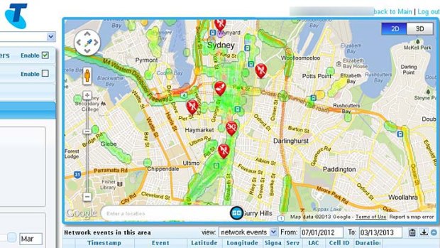 What Telstra's network looks like on My Mobile Coverage after a number of users tested it in Sydney's CBD.